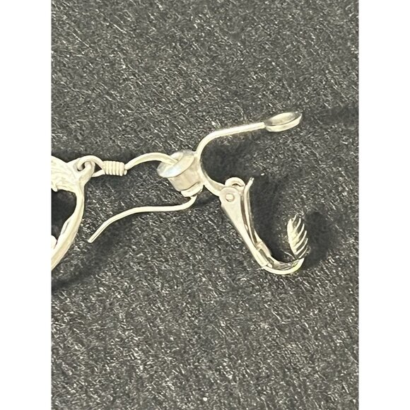 Vintage Pewter Earrings Horse Cowboy 1996 Sisk - Picture 4 of 7